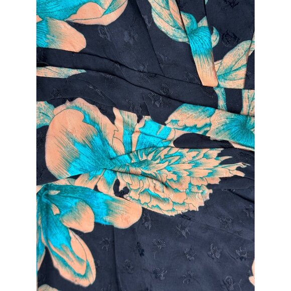 NWT Sandro Bruni Wrap-effect Draped Floral-print Jacquard Mini Dress 42 US 10 - Picture 5 of 5